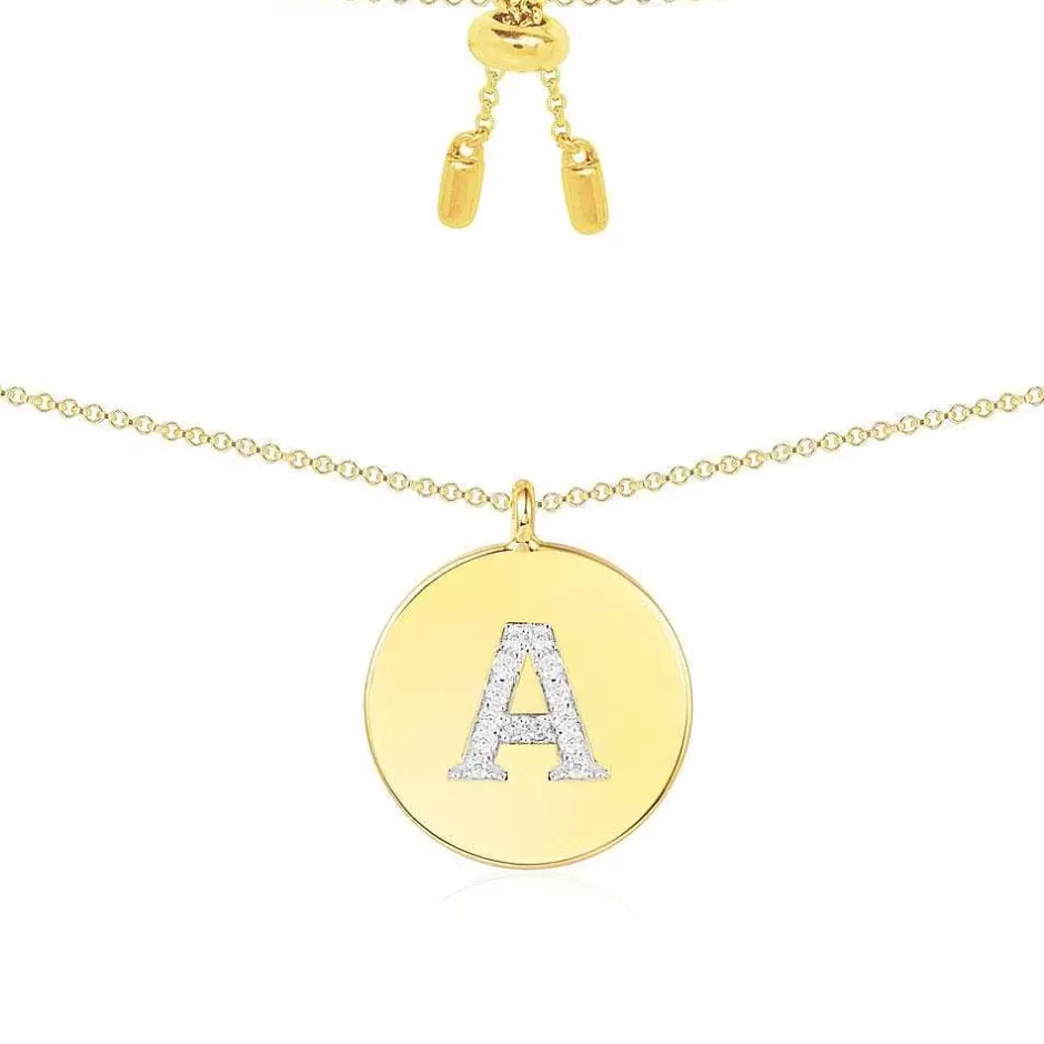 APM Monaco Colliers | Collier Ajustable Alphabet-A - Argent Jaune